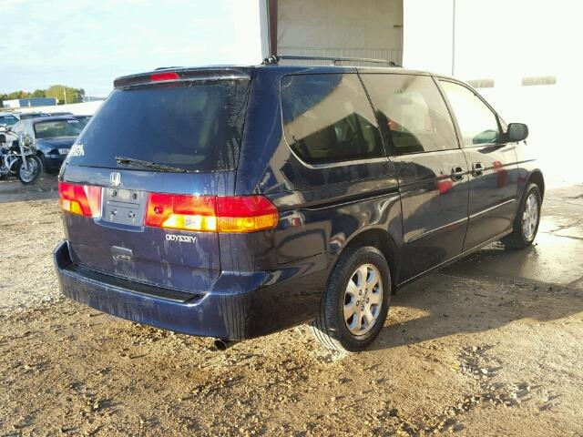 5FNRL18834B097877 - 2004 HONDA ODYSSEY EX BLUE photo 4