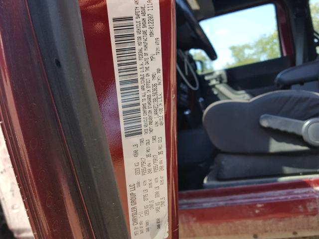 1J4AA2D13BL563636 - 2011 JEEP WRANGLER S MAROON photo 10