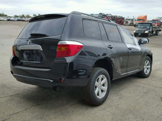 5TDZK3EH5AS001158 - 2010 TOYOTA HIGHLANDER BLACK photo 4