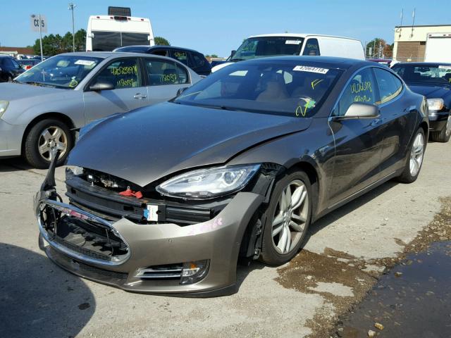5YJSA1E28FF101965 - 2015 TESLA MODEL S TAN photo 2