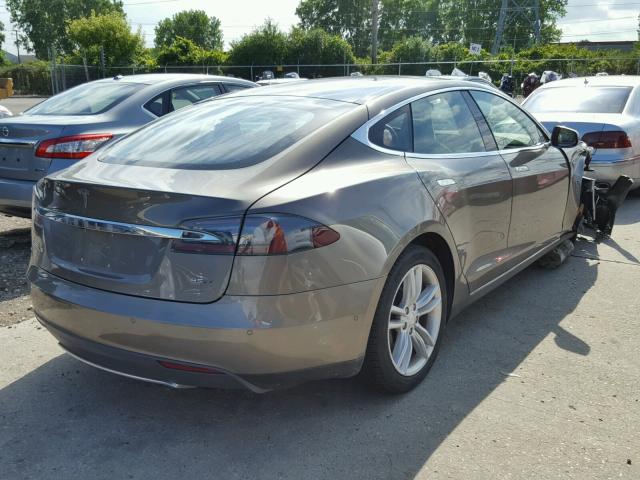 5YJSA1E28FF101965 - 2015 TESLA MODEL S TAN photo 4
