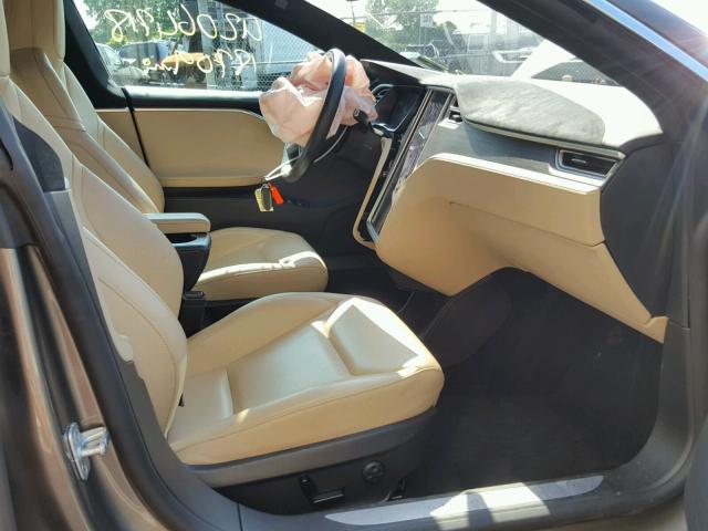 5YJSA1E28FF101965 - 2015 TESLA MODEL S TAN photo 5
