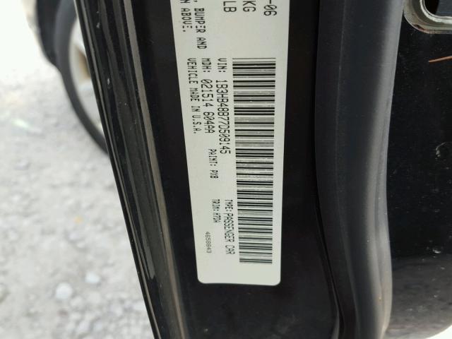 1B3HB48B77D509145 - 2007 DODGE CALIBER SX BLACK photo 10