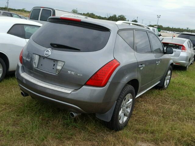 JN8AZ08W57W615903 - 2007 NISSAN MURANO GRAY photo 4