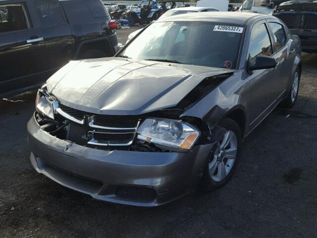 1C3CDZAB5DN713110 - 2013 DODGE AVENGER SE SILVER photo 2