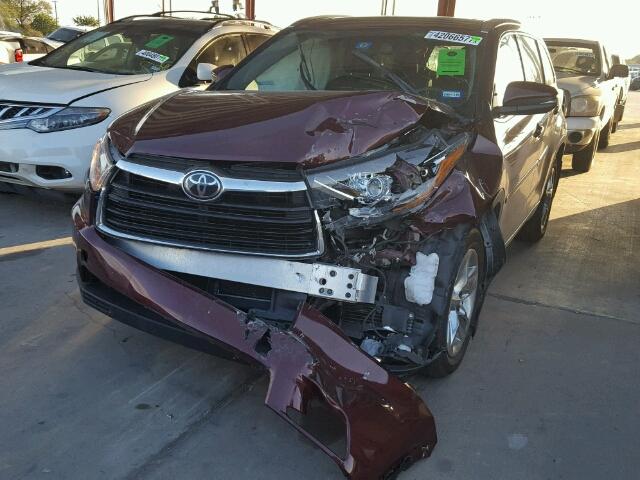 5TDDKRFH7FS167135 - 2015 TOYOTA HIGHLANDER RED photo 9