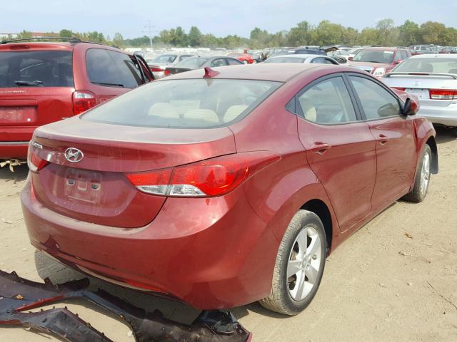 5NPDH4AE5DH327577 - 2013 HYUNDAI ELANTRA GL MAROON photo 4