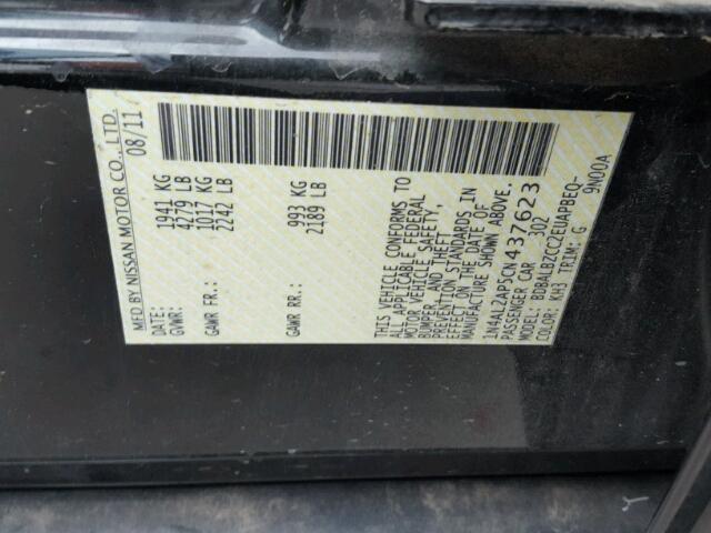 1N4AL2AP5CN437623 - 2012 NISSAN ALTIMA BLACK photo 10