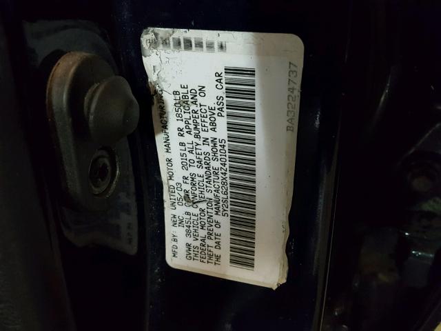 5Y2SL628X4Z401045 - 2004 PONTIAC VIBE BLUE photo 10