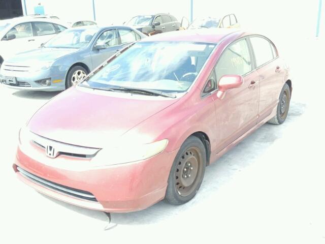 1HGFA16526L130371 - 2006 HONDA CIVIC LX RED photo 2