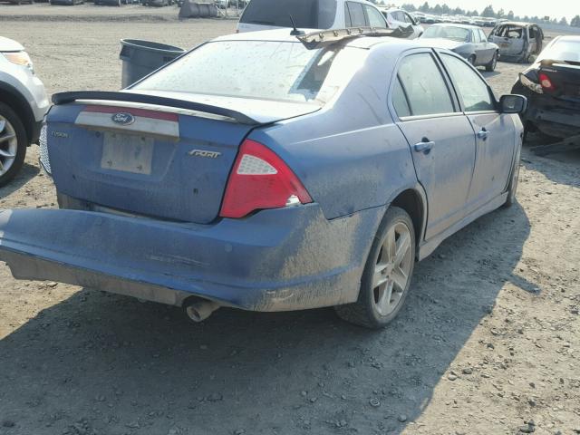 3FAHP0KC7AR356104 - 2010 FORD FUSION SPO BLUE photo 4