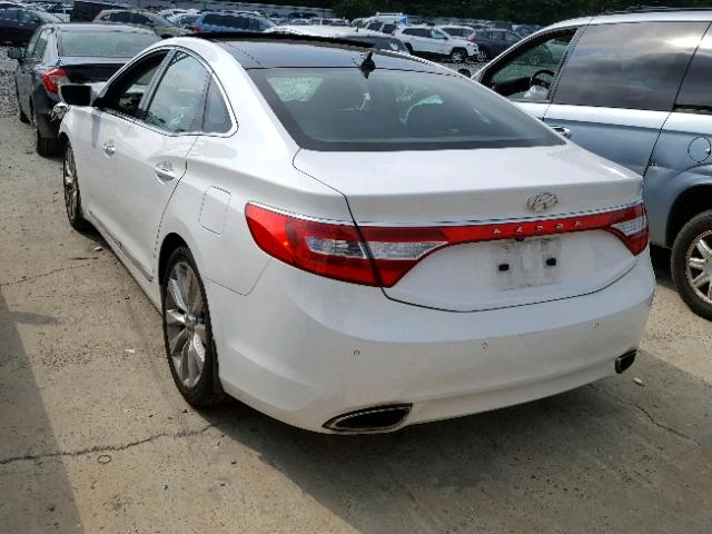 KMHFH4JG6CA142580 - 2012 HYUNDAI AZERA GLS WHITE photo 3