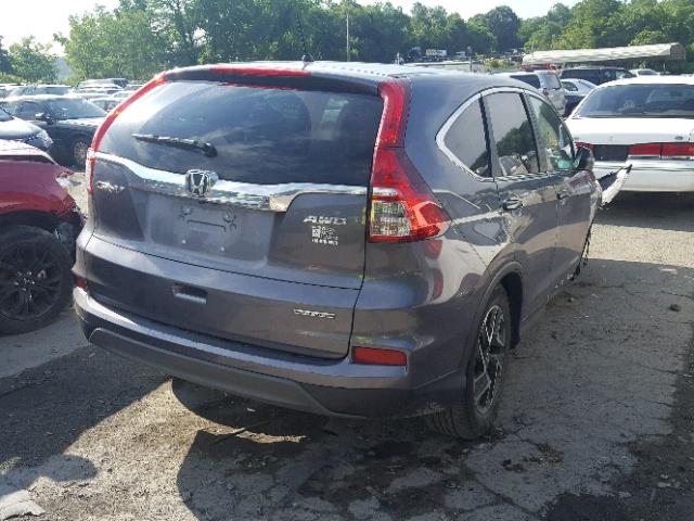 2HKRM4H48GH613927 - 2016 HONDA CR-V SE GRAY photo 4