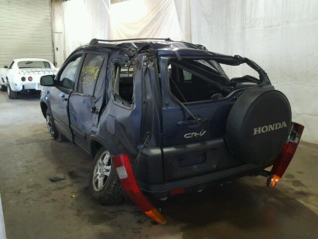 SHSRD78844U238254 - 2004 HONDA CR-V EX BLUE photo 3