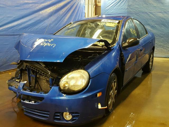 1B3ES56C65D257065 - 2005 DODGE NEON SXT BLUE photo 2