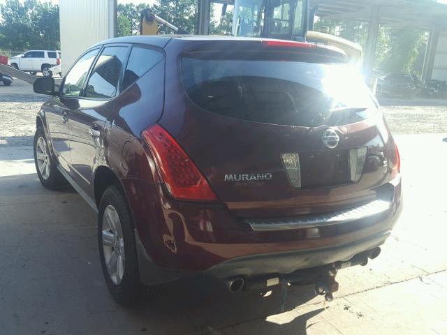 JN8AZ08T96W410816 - 2006 NISSAN MURANO MAROON photo 3