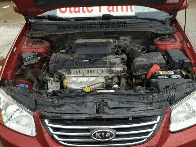 KNAFE121X85564855 - 2008 KIA SPECTRA RED photo 7