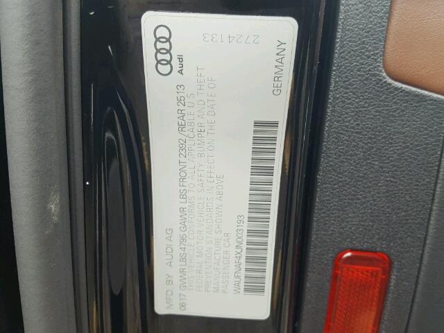 WAUFNAF4XJN003193 - 2018 AUDI A4 PRESTIG BLACK photo 10