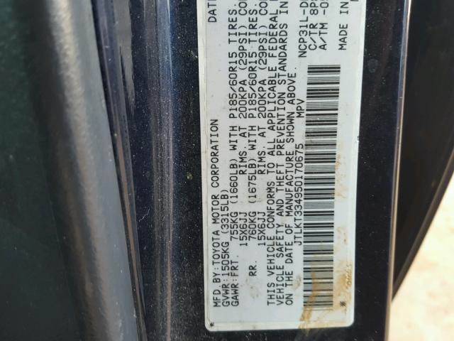 JTLKT334950170675 - 2005 TOYOTA SCION XB Көк фото 10