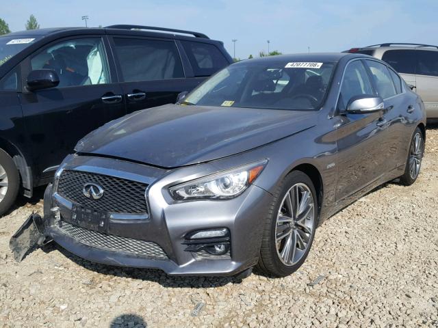 JN1AV7AR4EM703342 - 2014 INFINITI Q50 HYBRID GRAY photo 2