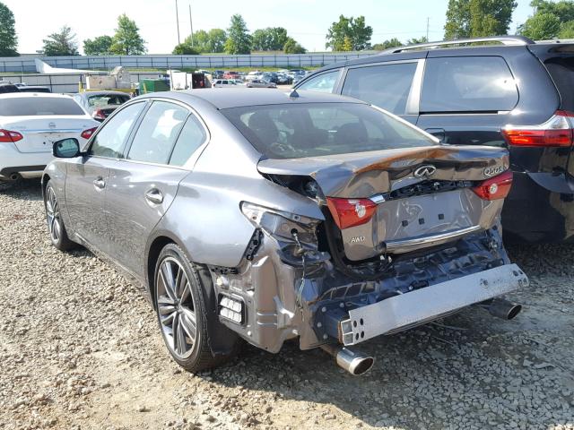 JN1AV7AR4EM703342 - 2014 INFINITI Q50 HYBRID GRAY photo 3