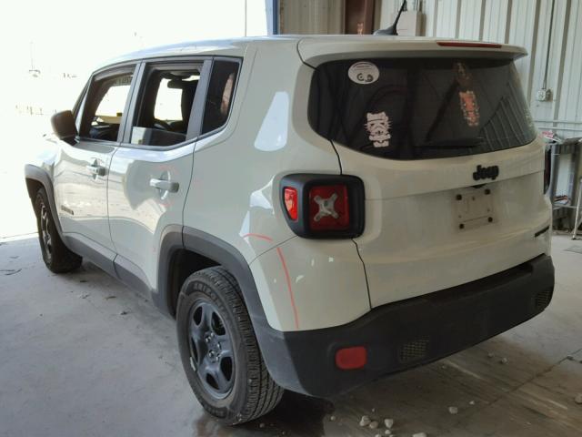 ZACCJAAT2GPC95762 - 2016 JEEP RENEGADE S WHITE photo 3