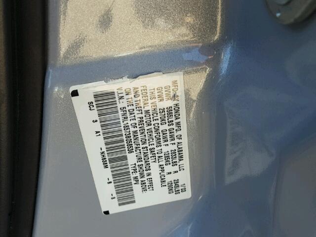 5FNRL18573B058536 - 2003 HONDA ODYSSEY SILVER photo 10