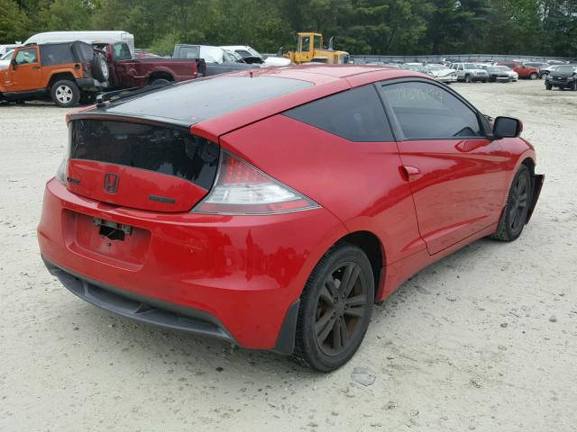 JHMZF1C6XBS009435 - 2011 HONDA CR-Z EX RED photo 4