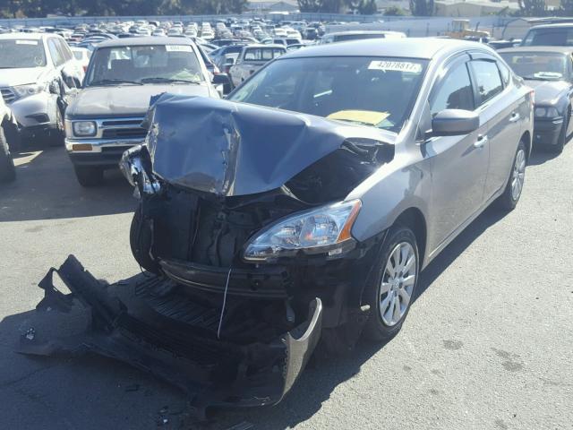 3N1AB7AP1FY213978 - 2015 NISSAN SENTRA S SILVER photo 2