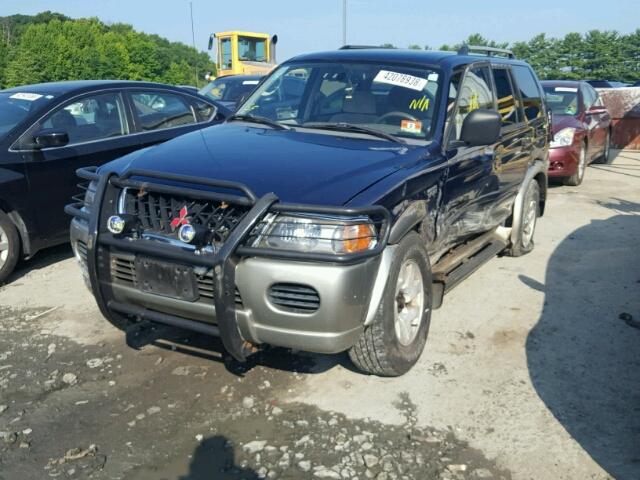 JA4MT31H01P046767 - 2001 MITSUBISHI MONTERO SP BLUE photo 2