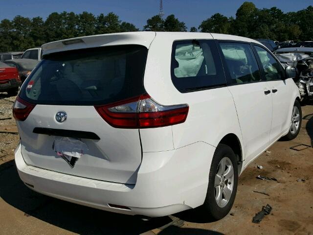 5TDZK3DC3FS549608 - 2015 TOYOTA SIENNA WHITE photo 4