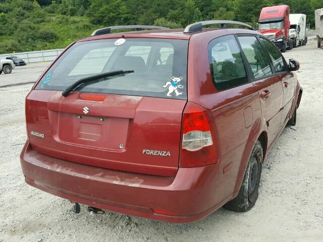 KL5JD86Z06K320497 - 2006 SUZUKI FORENZA RED photo 4