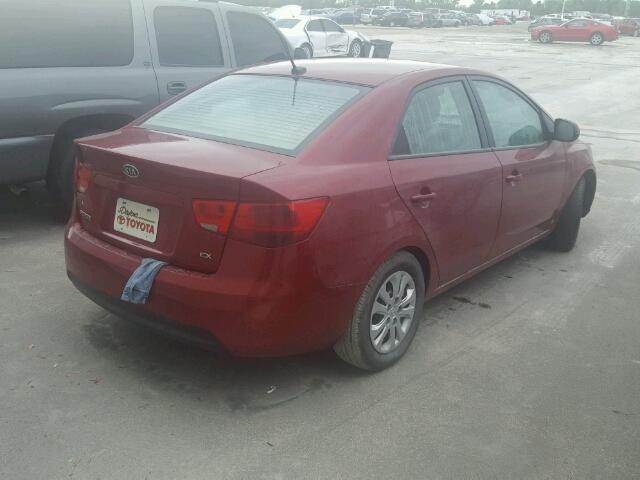 KNAFU4A24B5443969 - 2011 KIA FORTE EX BURGUNDY photo 4