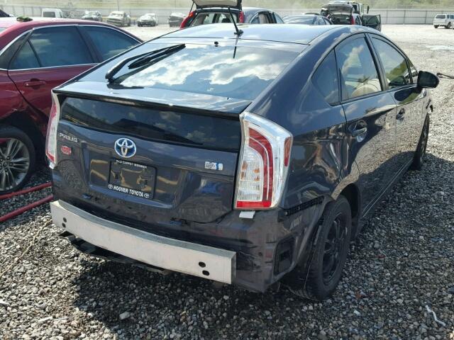 JTDKN3DUXC1545968 - 2012 TOYOTA PRIUS CHARCOAL photo 4