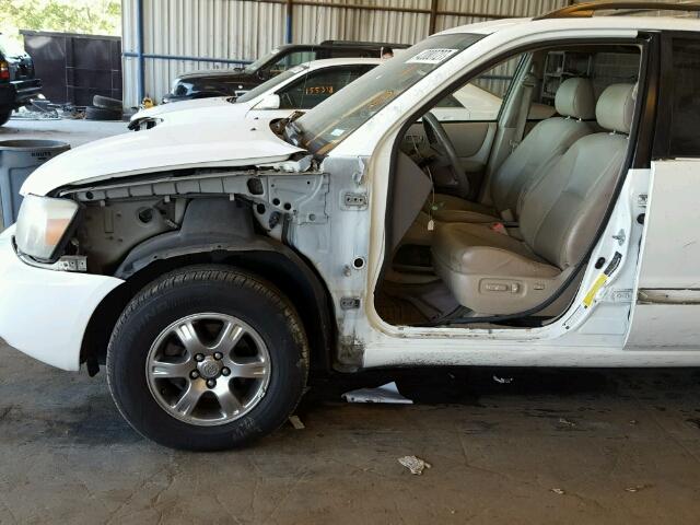 JTEGP21A260104152 - 2006 TOYOTA HIGHLANDER WHITE photo 9