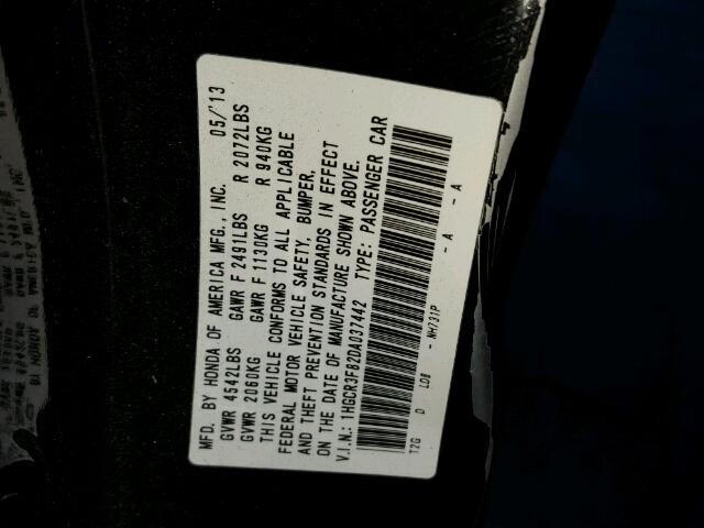 1HGCR3F82DA037442 - 2013 HONDA ACCORD EXL Qara foto 10