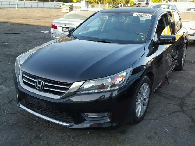 1HGCR3F82DA037442 - 2013 HONDA ACCORD EXL BLACK photo 2