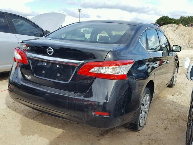 3N1AB7AP3FY293347 - 2015 NISSAN SENTRA S BLACK photo 4