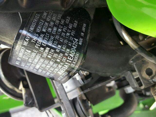 JKAEX8A11EA004254 - 2014 KAWASAKI EX300 GREEN photo 10