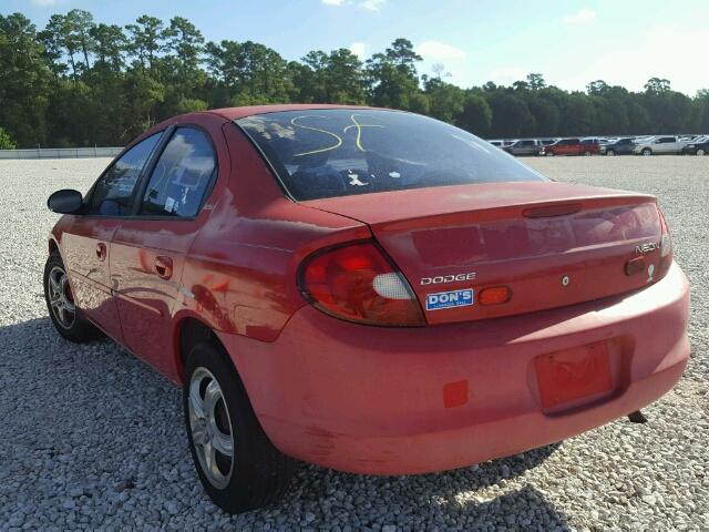 1B3ES46C1YD773302 - 2000 DODGE NEON BASE RED photo 3