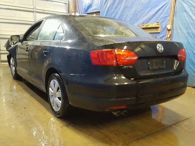 3VW1K7AJ1CM328203 - 2012 VOLKSWAGEN JETTA BASE BLACK photo 3