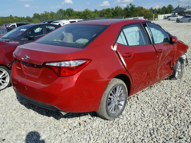 5YFBURHE6EP066583 - 2014 TOYOTA COROLLA RED photo 4