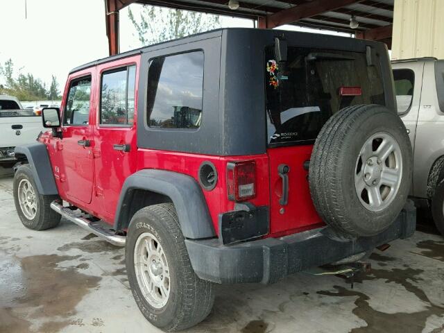 1J4GA39137L228215 - 2007 JEEP WRANGLER X RED photo 3