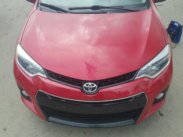 2T1BURHE8EC037991 - 2014 TOYOTA COROLLA L RED photo 7