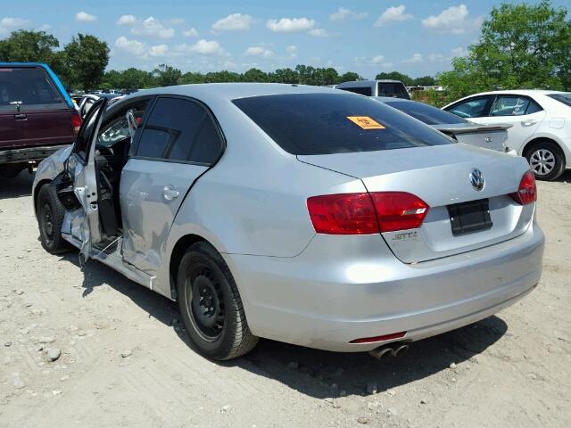 3VW2K7AJ3EM353112 - 2014 VOLKSWAGEN JETTA BASE SILVER photo 3