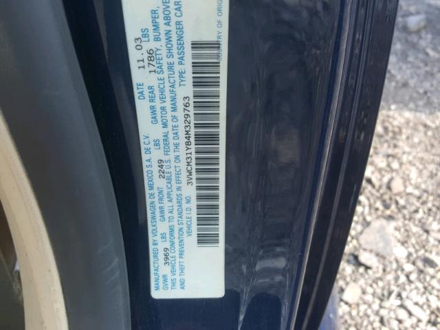 3VWCM31Y84M329763 - 2004 VOLKSWAGEN NEW BEETLE 蓝色 照片 10