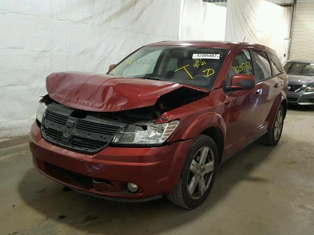 3D4GG57V99T208275 - 2009 DODGE JOURNEY RED photo 2