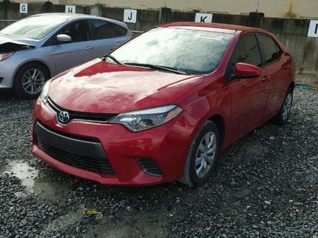 2T1BURHE8FC464749 - 2015 TOYOTA COROLLA RED photo 2