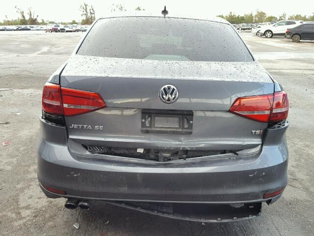 3VWD07AJ6FM344842 - 2015 VOLKSWAGEN JETTA SE GRAY photo 9