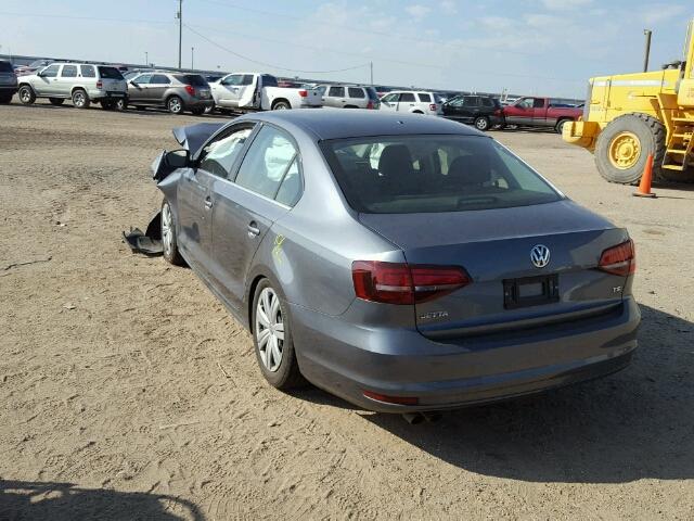 3VW2B7AJ4HM309964 - 2017 VOLKSWAGEN JETTA GRAY photo 3